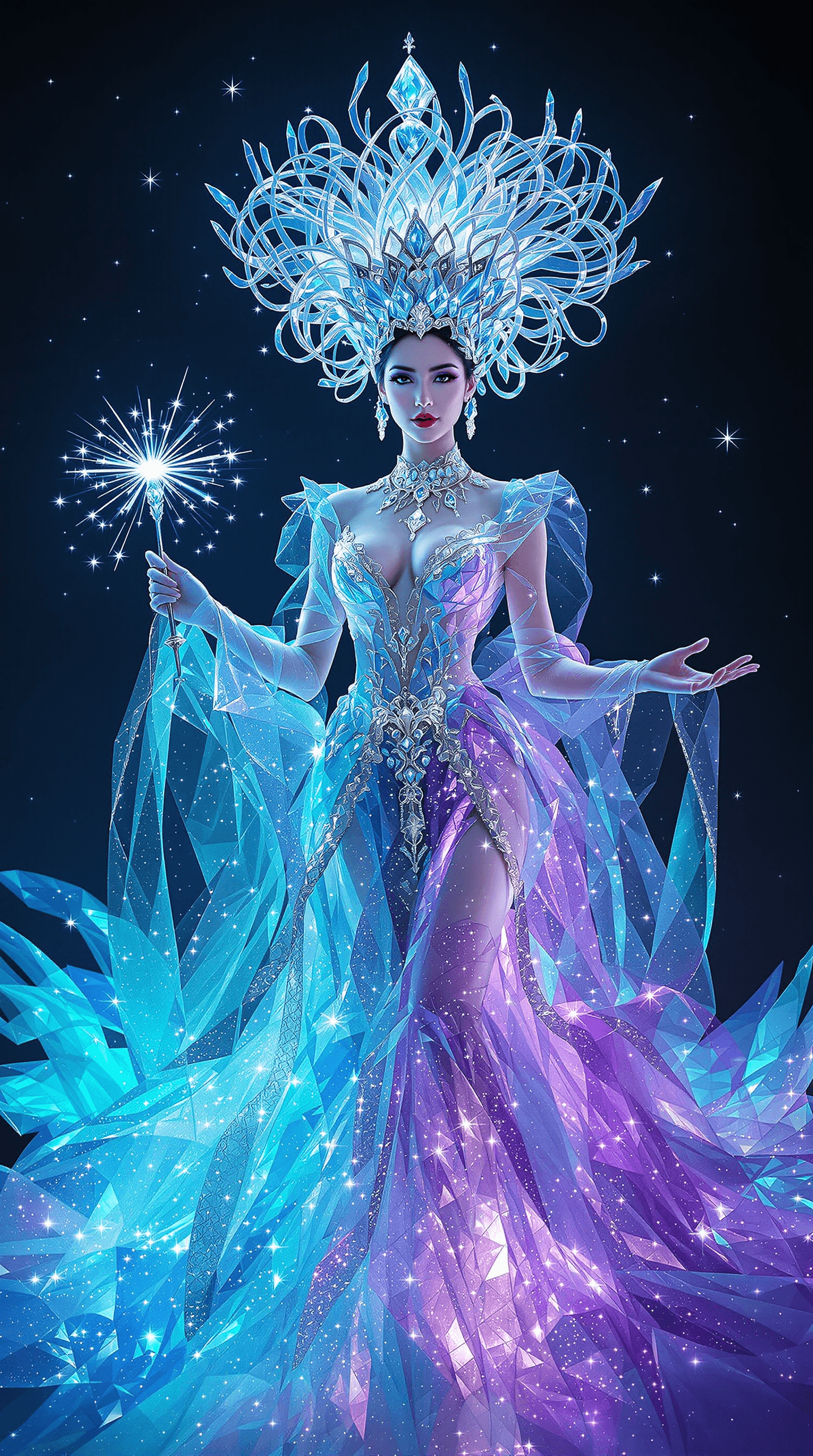 AI generated: A photorealistic portrait of an ethereal noble being, masterfully composed of luminous elements. A f...