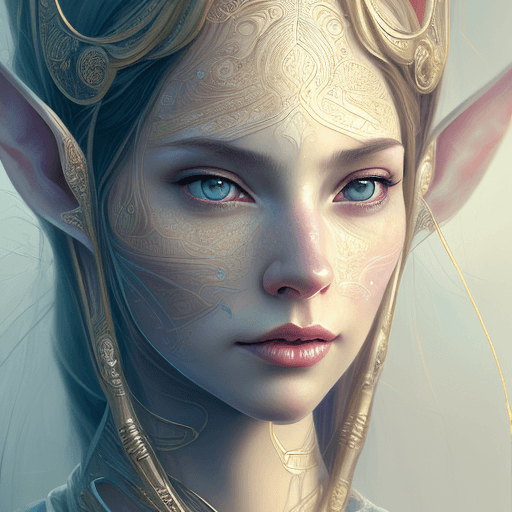 AI generated: portrait of female elf, intricate, elegant, highly detailed, digital painting, artstation, concept a...
