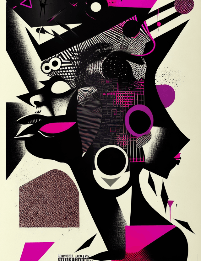 AI generated: Unapologetic, Perfectcore, bizarre, freaky graphic poster, lust, futuristic, strong graphic, line, B...