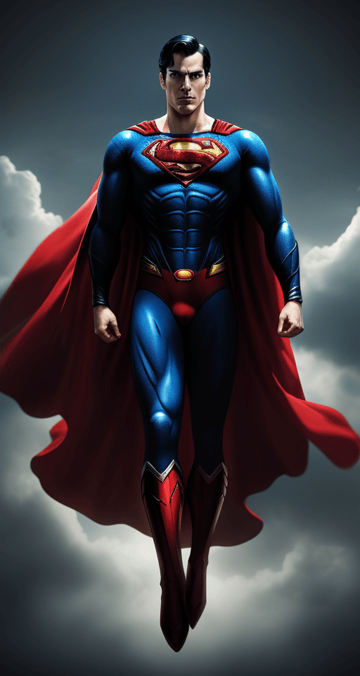 AI generated: Dramatic superman logo, no human body