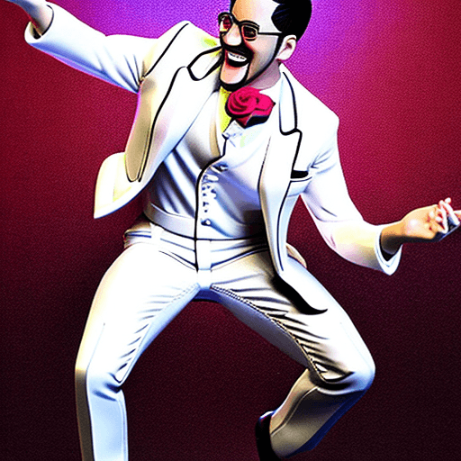 AI generated: A 3d model of Markiplier floating in the air, his arms outstretched in both directions, front view, ...