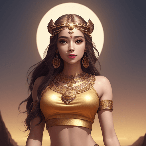 AI generated: beautiful goddess, crop top, 8k