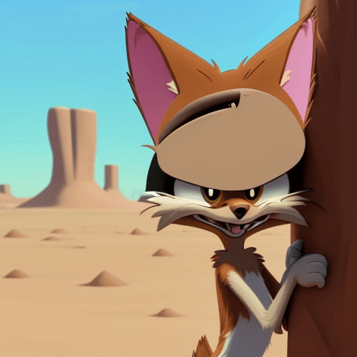 AI generated: coyote, Looney Tunes, cartoon, metaverse, nft, funny. ultra hd, 4k