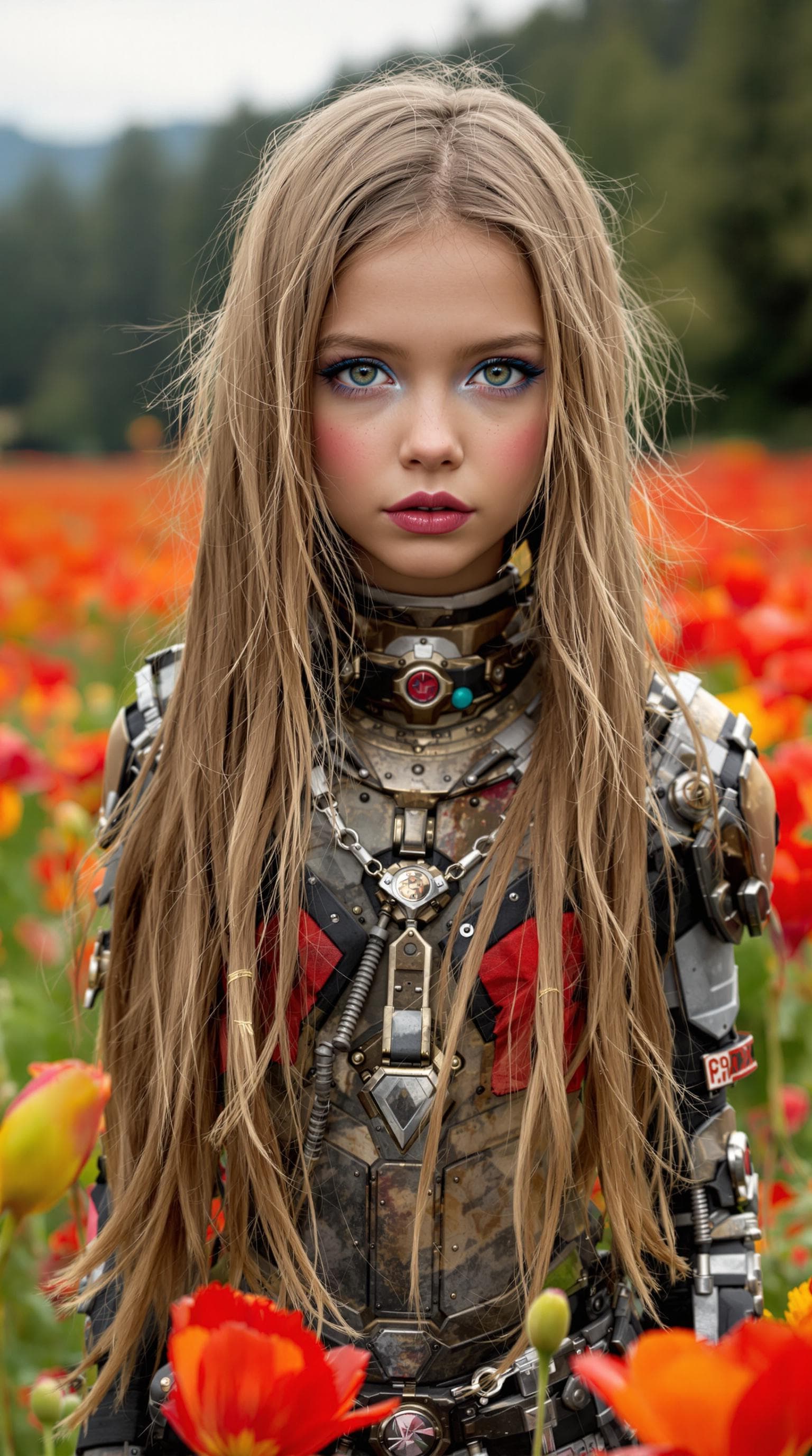 AI generated: a professional photo of a exceptionally beautiful girl in the world, (age 9), (nine year old) of the...