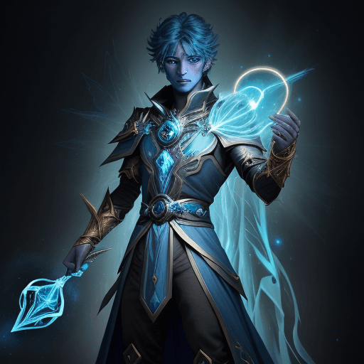 AI generated: A lore based warrior hero resembling a powerful and prodigious mage with magnificent abilities, conn...