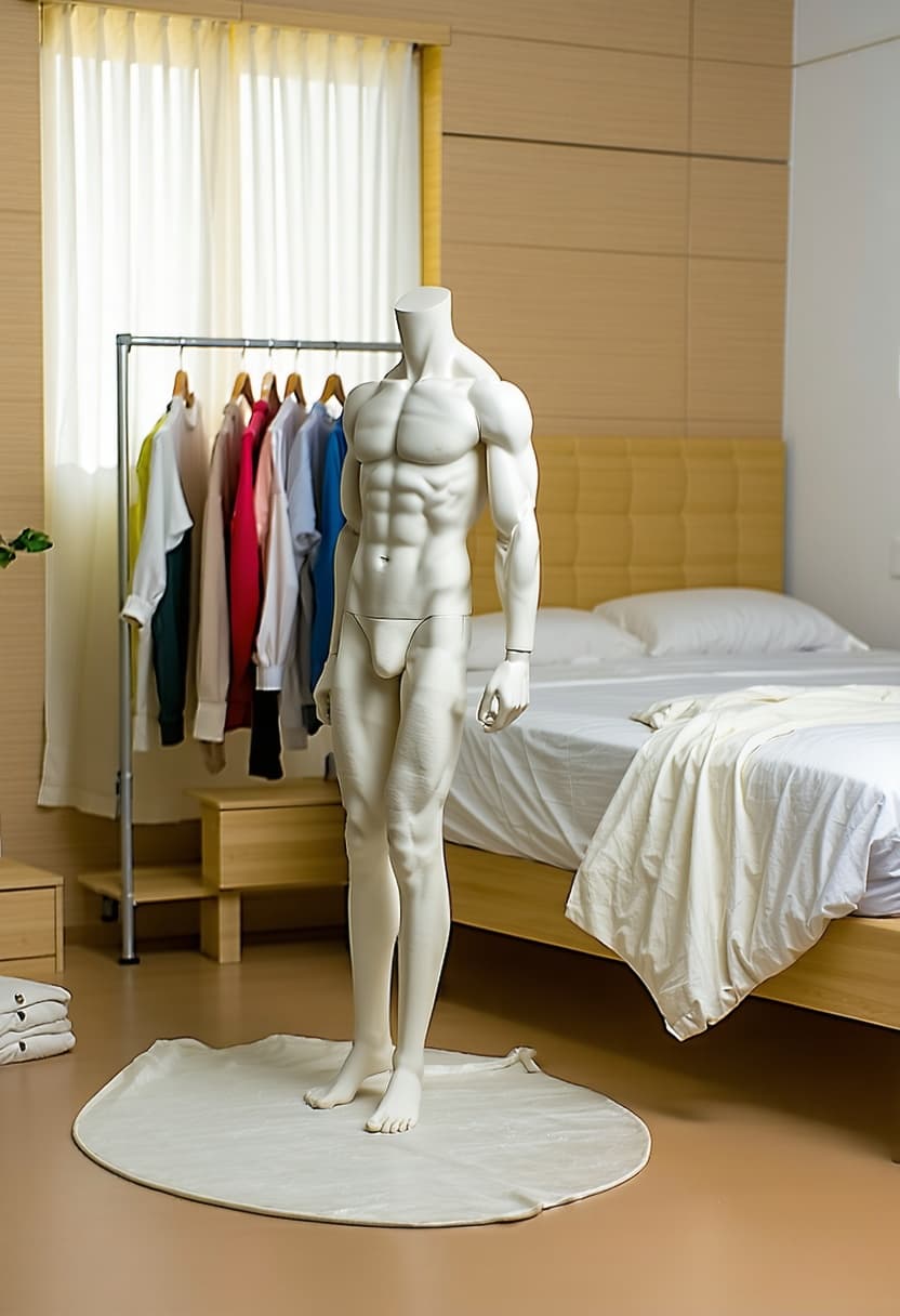 AI generated: remove the clothing from the model
