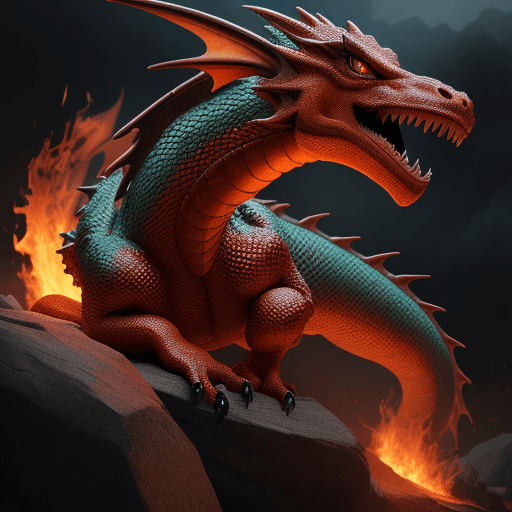 AI generated: dragon, hiperrealistic, 8k, fire