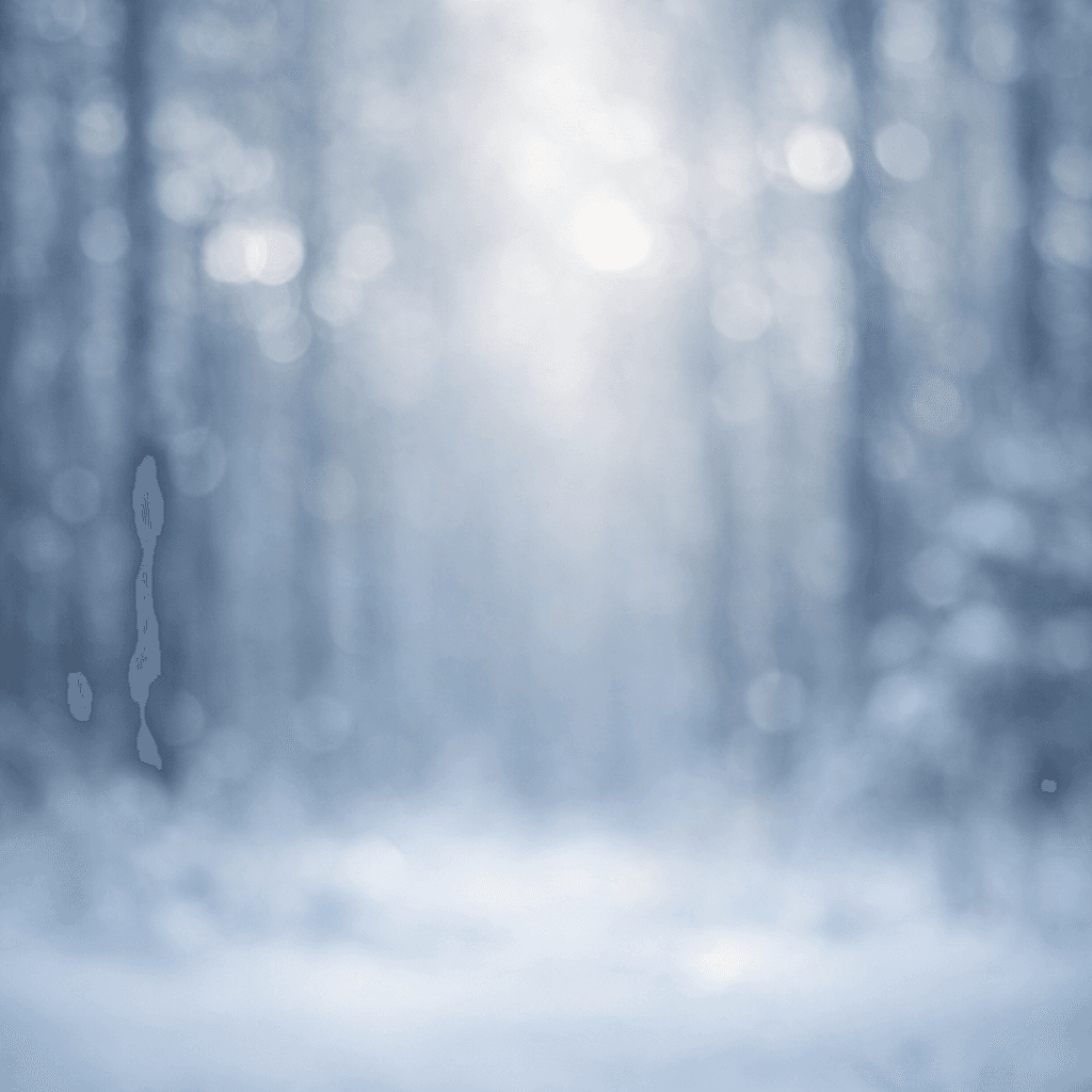 AI generated: Softly blurred winter forest background with shallow depth of field. Cool bluish tones dominate the ...