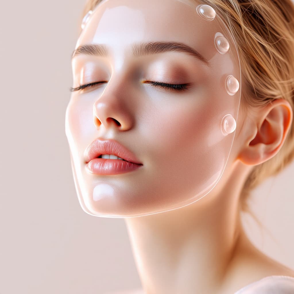 AI generated: Photorealistic advertisement image of a makeup-free, natural, and relaxed blonde white female model ...