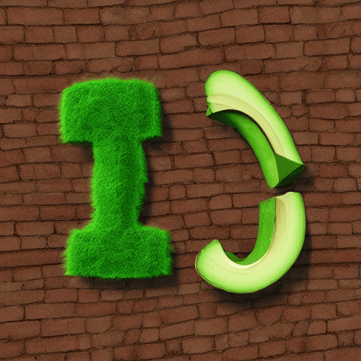 AI generated: The letter A made of avocado texture, a fluffy 3D, blender and unreal engine, high quality, volumetr...