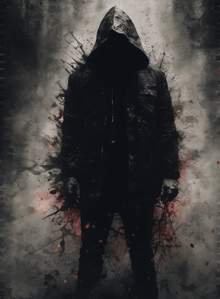 AI generated: a murderer, wallpaper portrait, no face, calm, (psychopathic:0.8), brutal composition, dark, horror,...