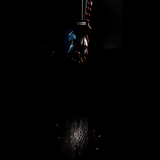 AI generated: Realistic drawing, mortal kombat 11 jax  brutality to random robots, him do He uses his hands to kno...