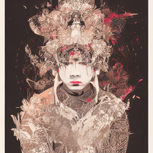 AI generated: A portrait of a mouse dressed as a feudal japanese emperor| centered| key visual| intricate| highly ...
