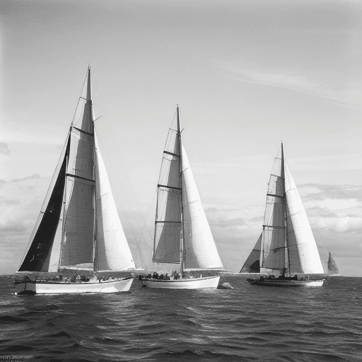 AI generated: High resolution photography inspired by legendary "Flying Spinnakers" from Morris Rosenthal collecti...