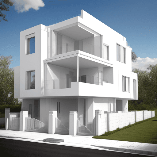 AI generated: residential construction site luxury white home