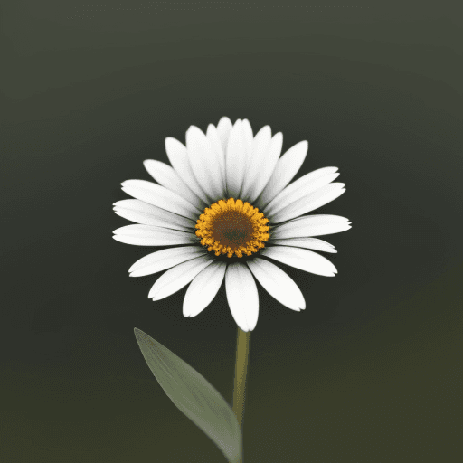 AI generated: it is a single daisy that has black petals and a white center