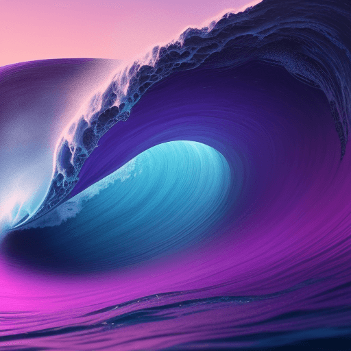AI generated: 2d graphic design, windows wallpaper, minimalistic, abstract, big waves, dark purple, pink, blue, 4K...