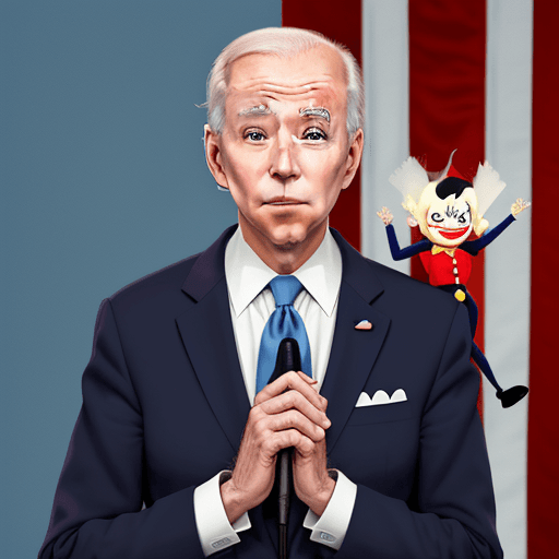 AI generated: Biden as marionette Pinocchio 