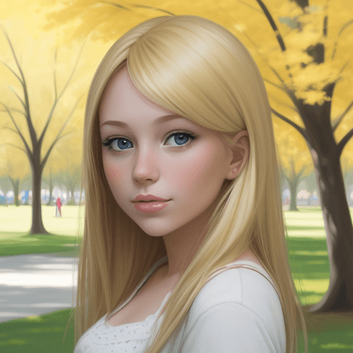 AI generated: portrait: blonde girl in the park