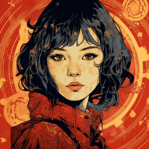 AI generated: Character portrait vector, bring to life the personality of the subject, by Yuko Shimizu, with soft ...