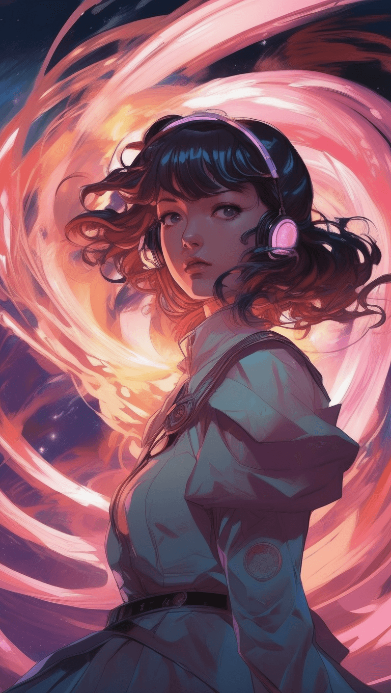 AI generated: a young magical girl surrounded by swirling steam, an anime drawing, trending on Artstation, serial ...