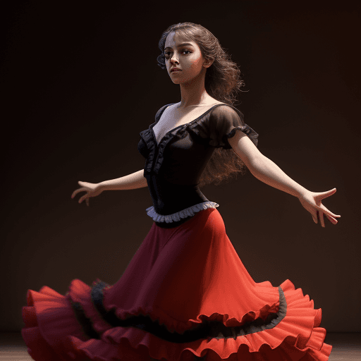 AI generated: Young Promise of flamenco dance as a heroine