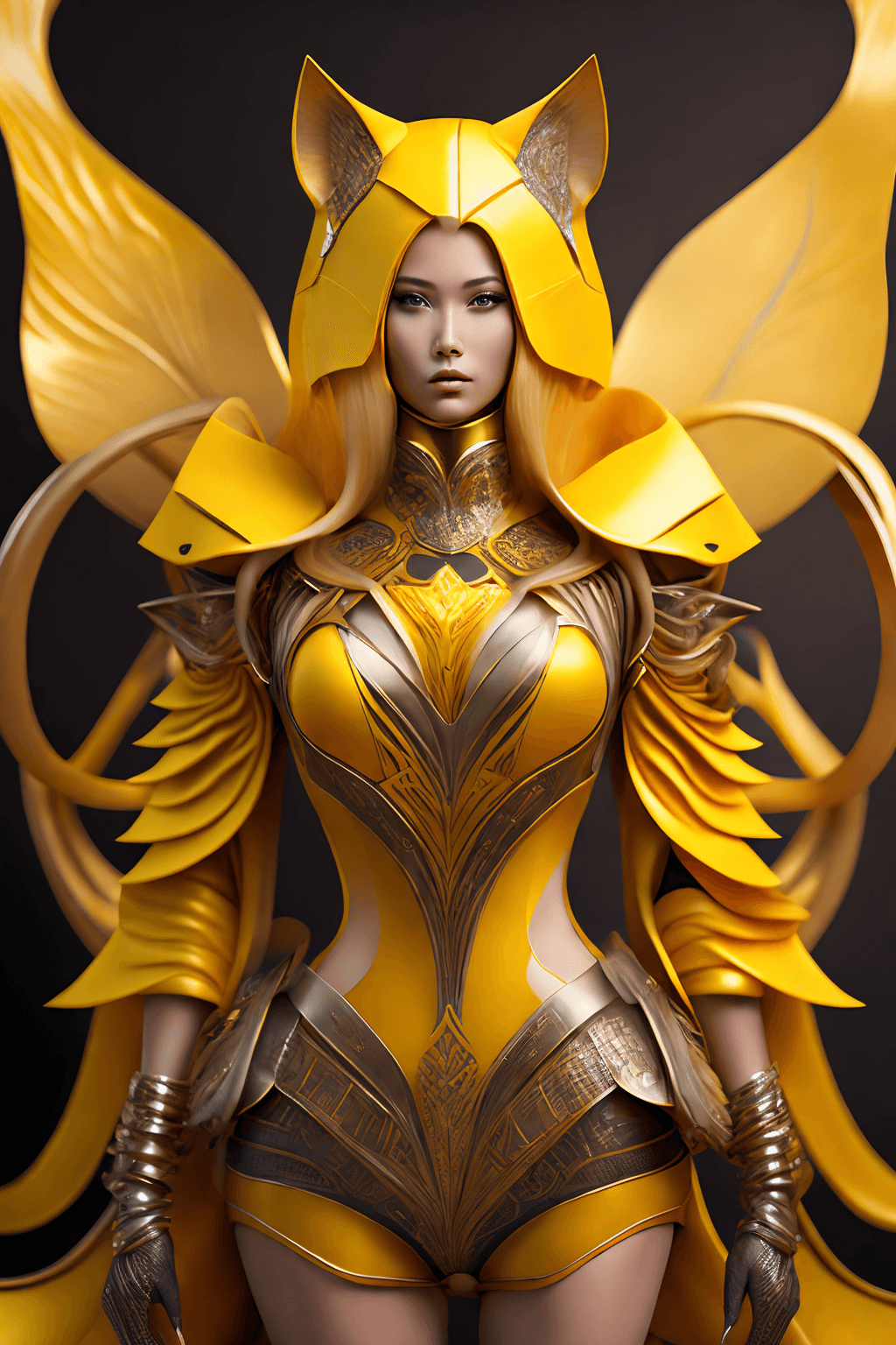 AI generated: rich in details intricate incredible yellow venom fox warlock complicated symmetrical full body of, ...