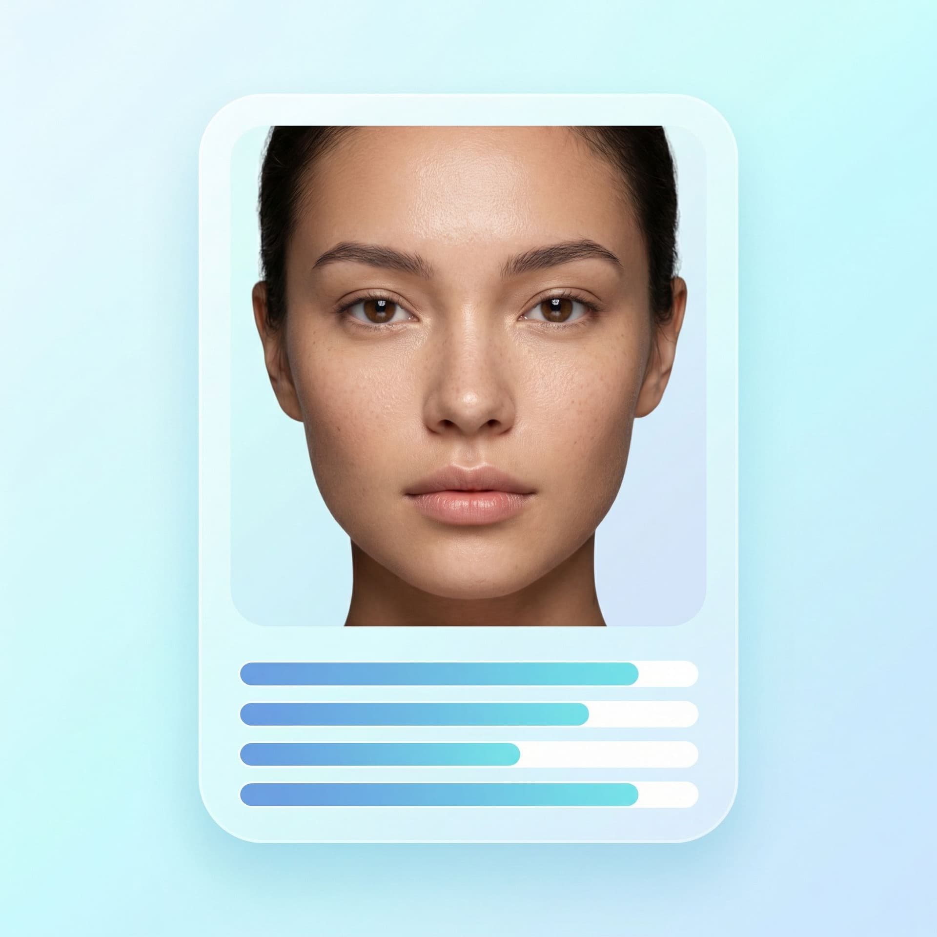 AI generated: Create a clean, modern AI tool thumbnail with no text at all.

Subject:
One realistic human face, ce...