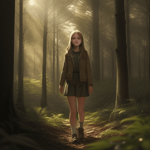 AI generated: ultra realistic, girl in a forrest, light shining
