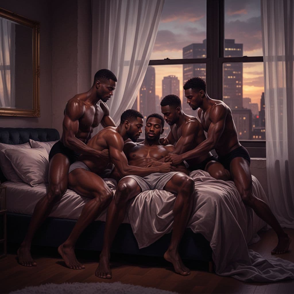 AI generated: Sex with five black mans