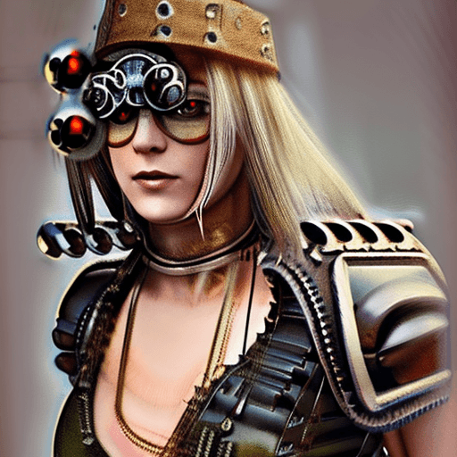 AI generated: <lora:SteamPunkMachineryv2:0.3> SteamPunk a close up portrait of InnaCV3 a skinny, abs, small breast...