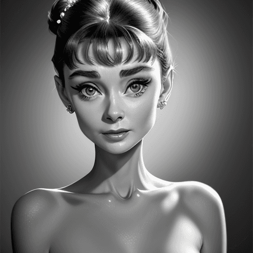 AI generated: audrey hepburn, gorgeous, attractive, topless, flirting, lingerie, (((full body visible))), looking ...