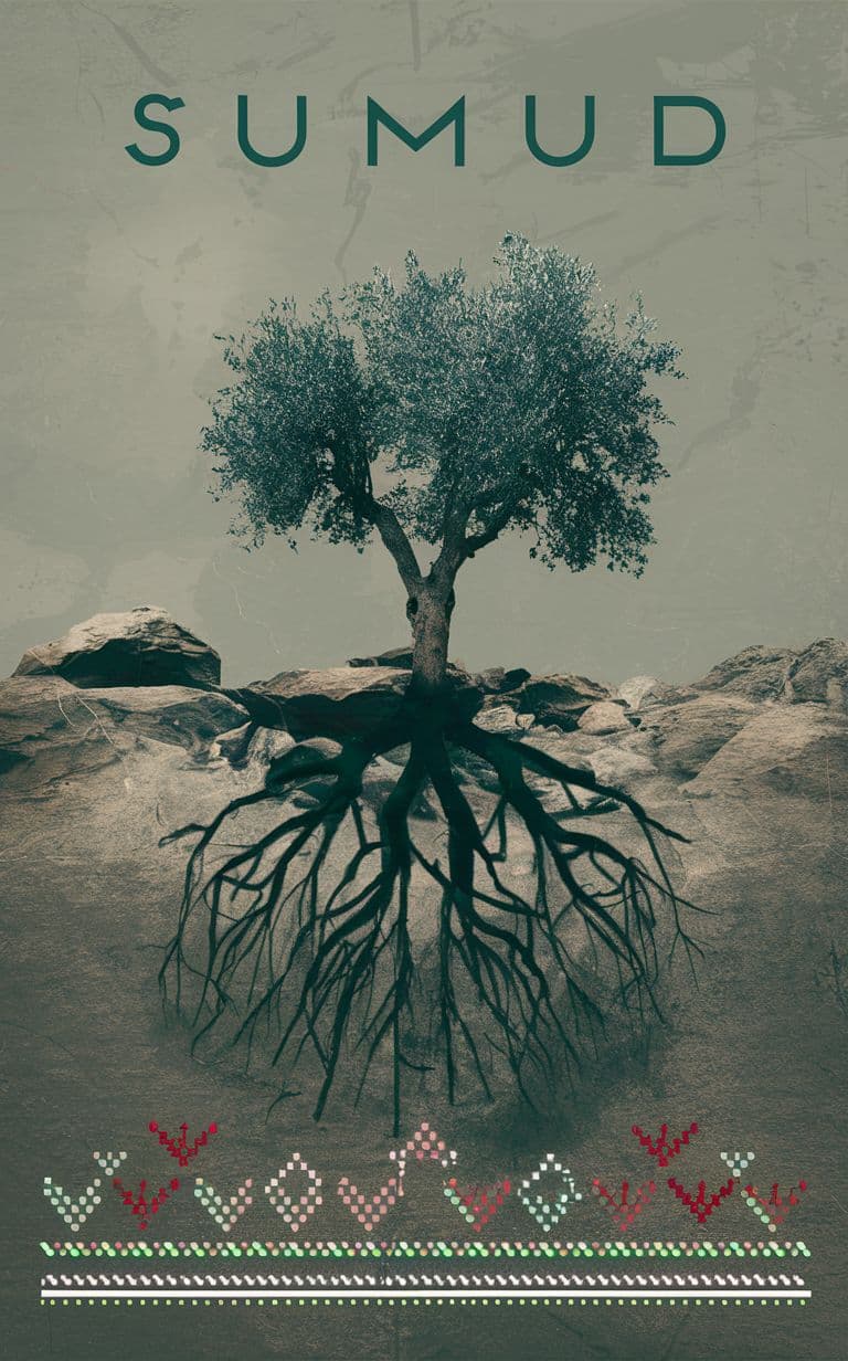 AI generated: Create a visual representation of the concept of "sumud," or steadfastness, featuring an image of an...