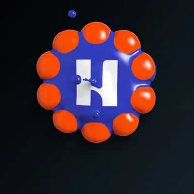 AI generated video: Create a hip animation for this logo making this logo appear. make it go from fluid drops to a a sol...