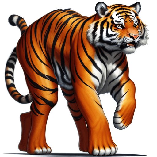 AI generated: Draw a high-quality, full-body illustration of a character that is a tiger