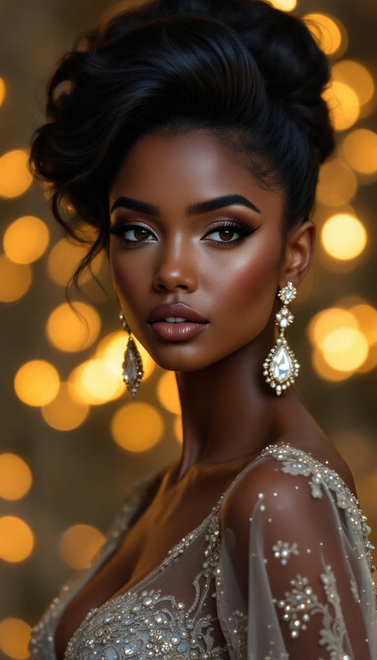 AI generated: A young, dark-skinned woman is the central subject.  She is positioned slightly off-center to the le...