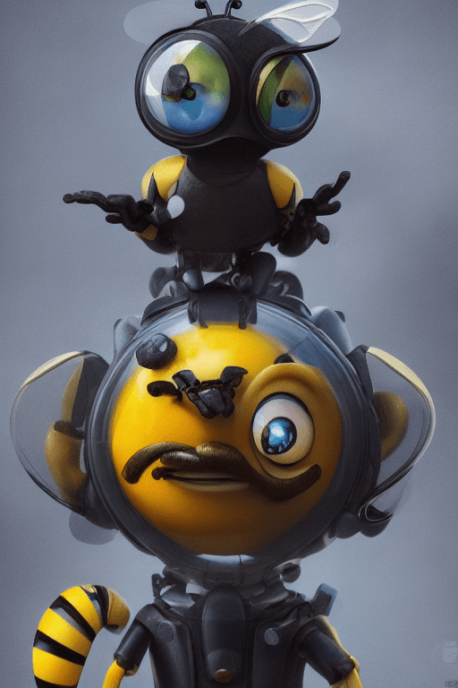 AI generated: Masterpiece, best quality, (a cute bee:1.2), big eyes, (pixar character:1.2), incredible detail, wor...