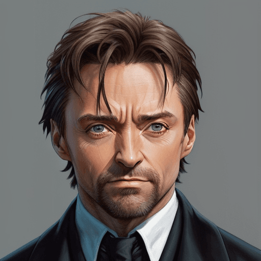 AI generated: peinture de 
Hugh Michael Jackman en mode volverine
