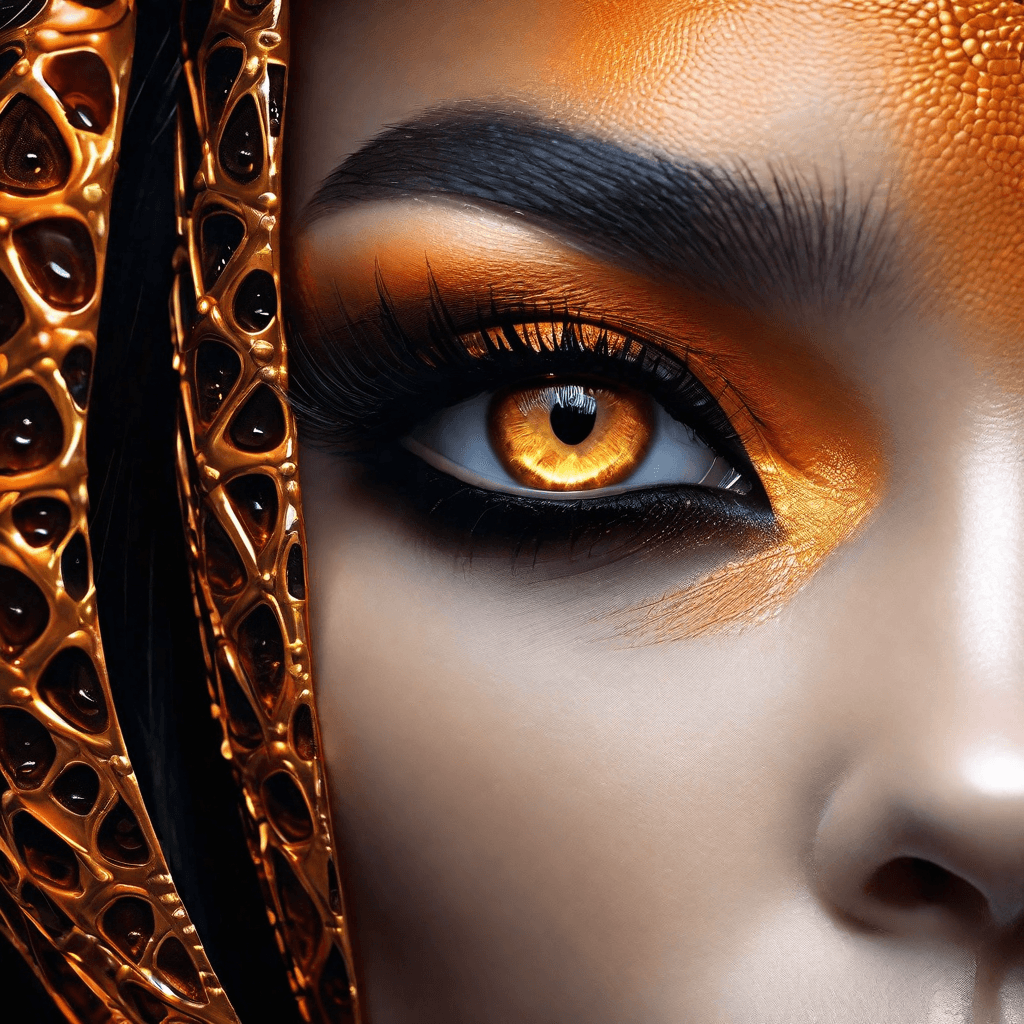 AI generated: A close up portrait (((imaginary mesmerizing alien humanoid female, amazingly beautiful ethereal bei...
