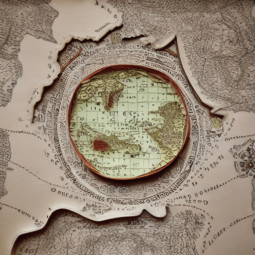 AI generated: ancient map, Paper quilling, paper cut art, paper illustration::5 very detailed, 8k::2
