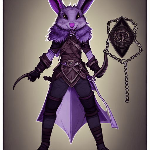 AI generated: female d&d harengon, female dnd rabbitfolk,  :: grey fur with light black tipped ears, female rogue ...