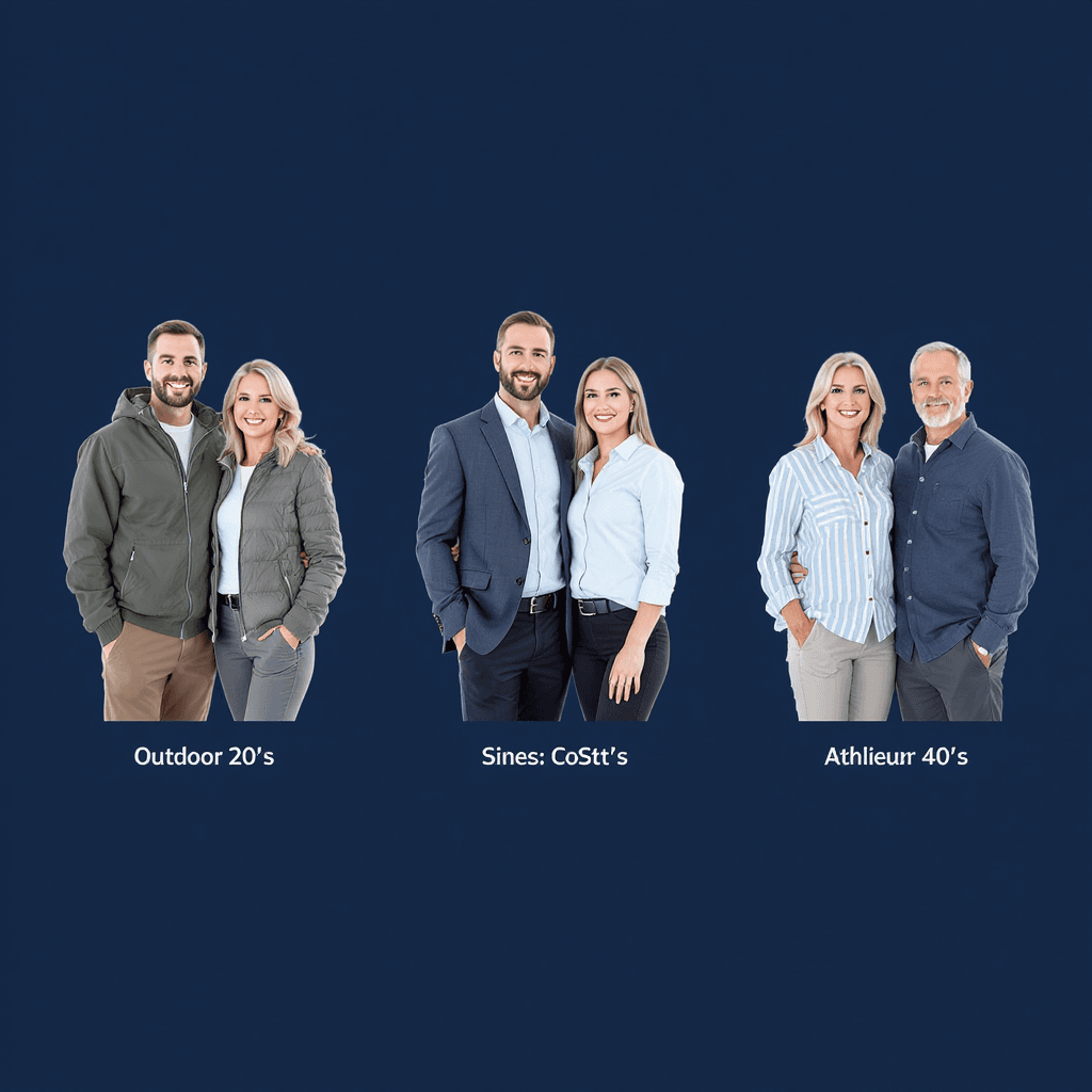 AI generated: create a picture, showing a man and woman in their 20's dressed in outdoor clothing, displayed on a ...