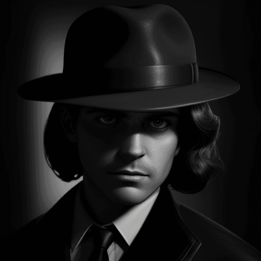 AI generated: A noir-style portrait of a detectiveHigh resolution photography