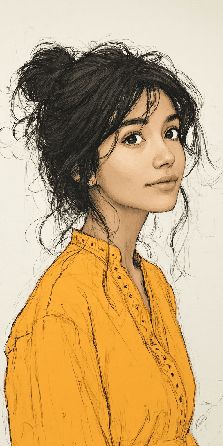 AI generated: a painting of a woman, in the style of brushstroke-intensive portraits, cinematic elegance, golden l...