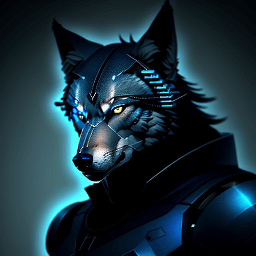 AI generated: blueprint,anthro,cyborg,wolf,realistic