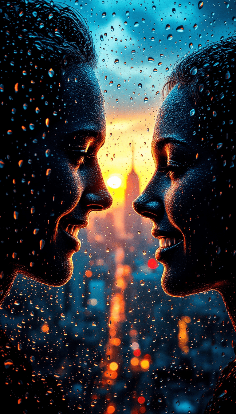 AI generated: A captivating close-up photograph of a windowpane covered in raindrops, creating a mesmerizing effec...