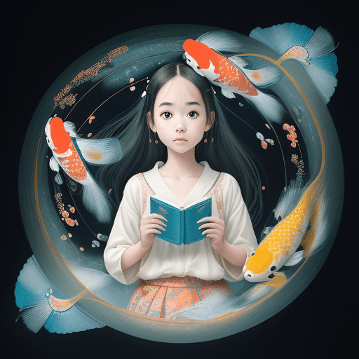 AI generated: masterpiece, concept art, Picture a scene resonating with serenity and imagination. A young girl eng...