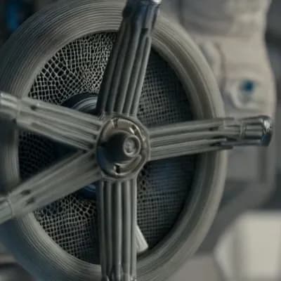 AI generated video: •  Circular Wheel: This is the main component. It likely represents a handle that can be rotated.
...