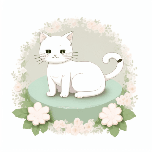 AI generated: A cute [ cat ] clipart, organic forms,  desaturated light and airy pastel color palette, nursery art...