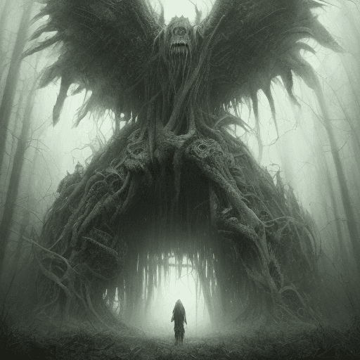 AI generated: epic monster professional digital art, gloomy, terror, detailed, foreboding, leesha hannigan, wayne ...